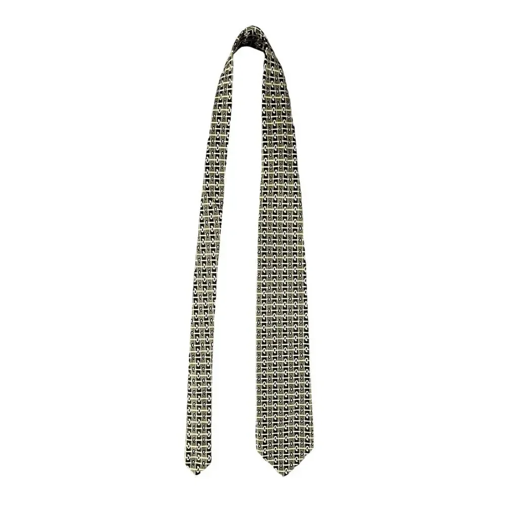 Vintage 90s Giacomo de Senese 100% Silk Tie Italian Sage Green Paisley 3.75”